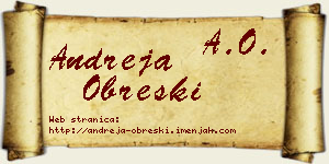 Andreja Obreški vizit kartica